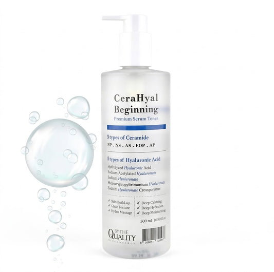 bythequality cera hyal beginning premium serum toner 500ml